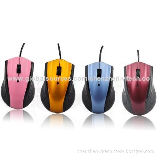 Popular 3D Optical Mice, USB/Zooming Function, Page Turning Wheel, 1,000dpi Resolution